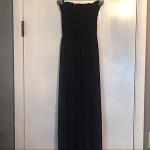 Strapless, Black Maxi Dress